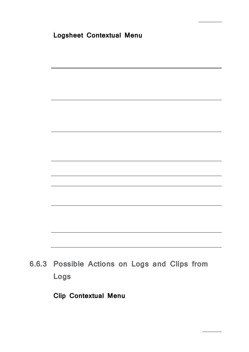 Logsheet contextual menu, 3 possible actions on logs and clips from logs, Clip contextual menu | Possible actions on logs and clips from logs | EVS IPDirector IPD XEDIO PLUGIN Version 6.0 - January 2013 User Manual User Manual | Page 69 / 222