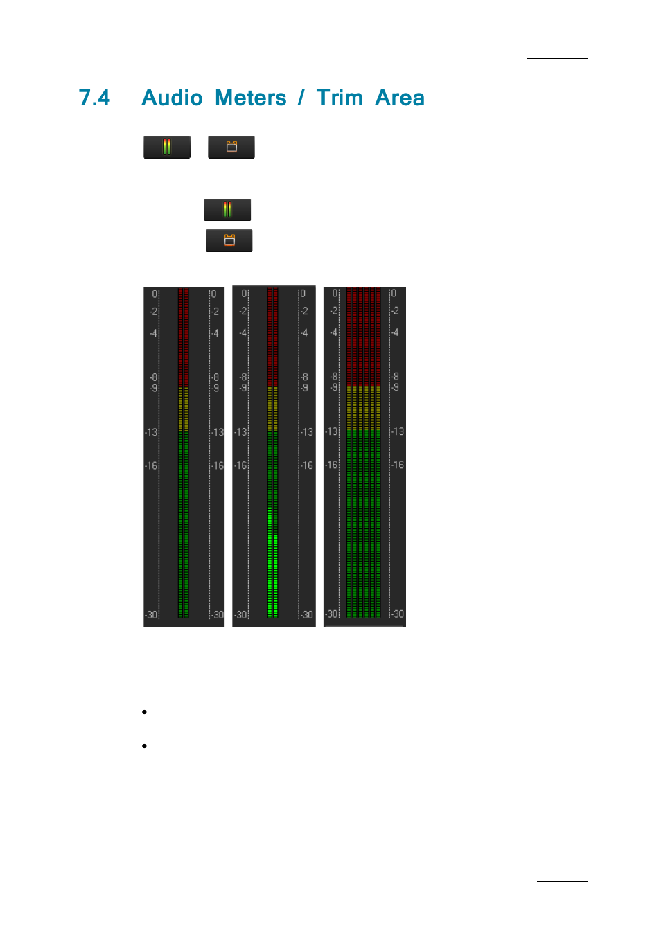 4 audio meters / trim area, Audio meters / trim area, 4 ‘audio meters / trim area | Ge 87 | EVS IPDirector IPD XEDIO PLUGIN Version 6.0 - January 2013 User Manual User Manual | Page 97 / 222