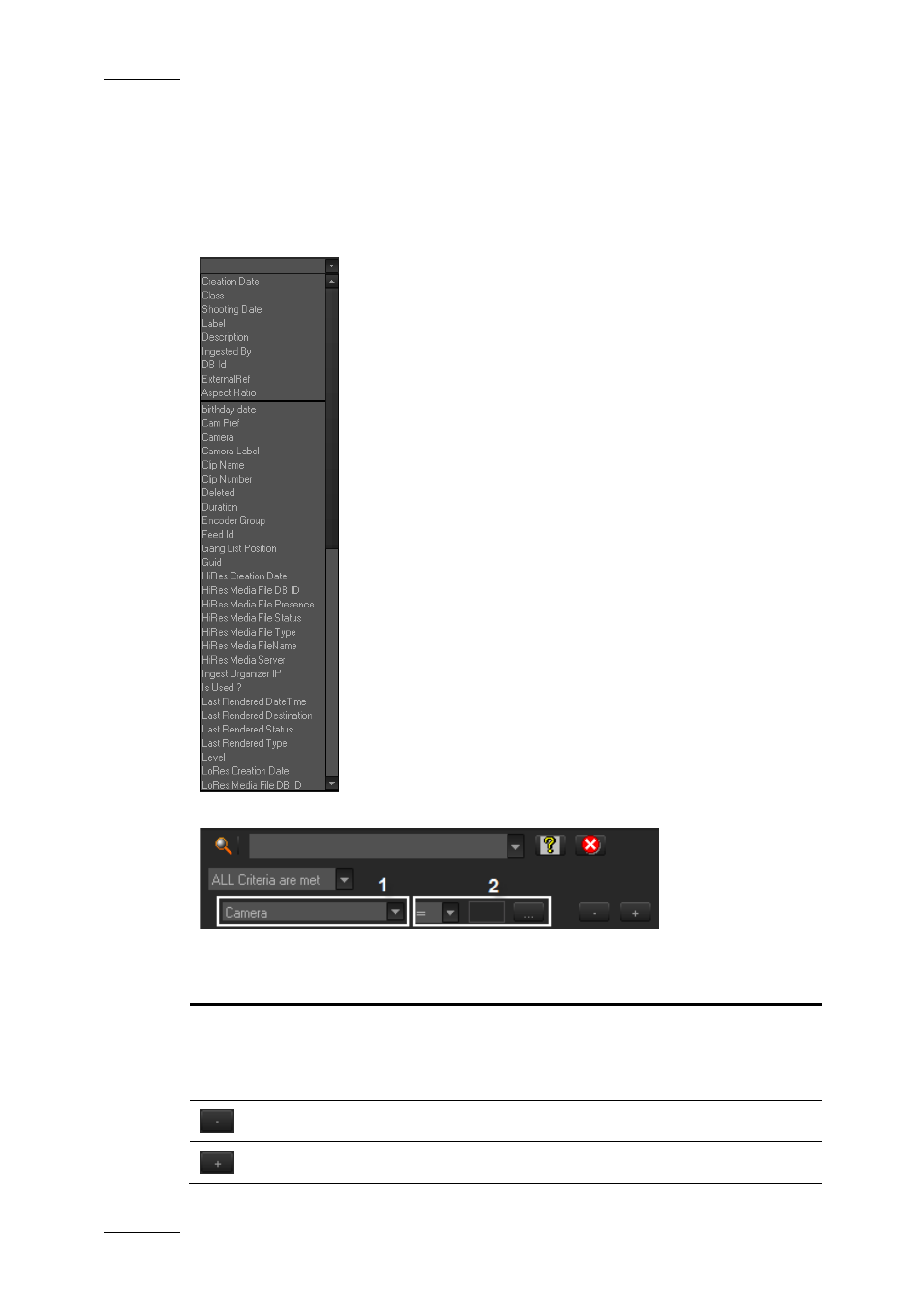 Filter fields | EVS XEDIO Browse Version 4.2 - June 2012 User Manual User Manual | Page 26 / 40