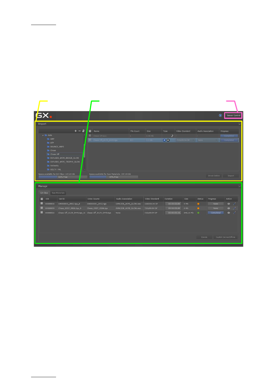 3 overview of main window, 1 introduction, Overview of main window | Introduction, Ntroduction | EVS GX Version 1.5 - September 2011 User’s Manual User Manual | Page 32 / 72