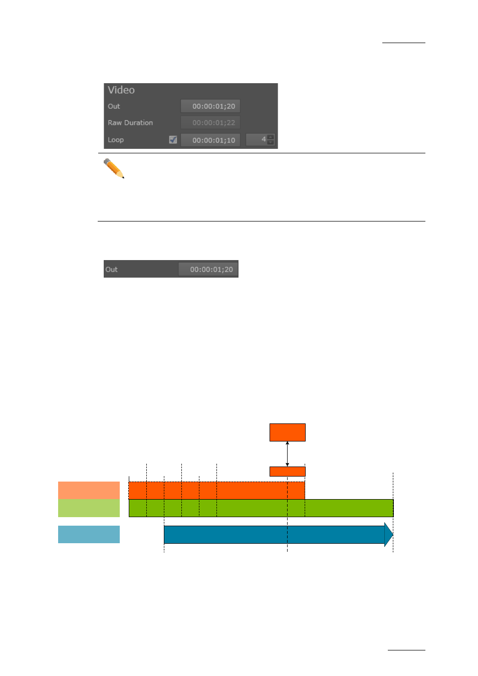 5 video settings in the edit gx clips window, Video) out field, Example | Video settings in the edit gx clips window, N ‘(video) out field, Ideo, Ettings in the, Lips, Indow | EVS GX Version 1.5 - September 2011 User’s Manual User Manual | Page 61 / 72