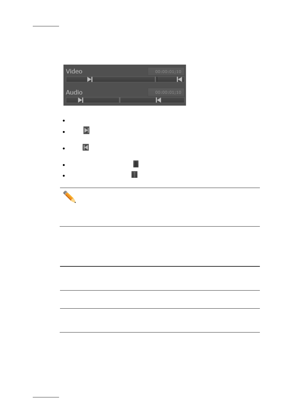 Video and audio bars, 8 command buttons in the edit gx clip window, Command buttons in the edit gx clip window | Ommand, Uttons in the, Indow | EVS GX Version 1.5 - September 2011 User’s Manual User Manual | Page 68 / 72