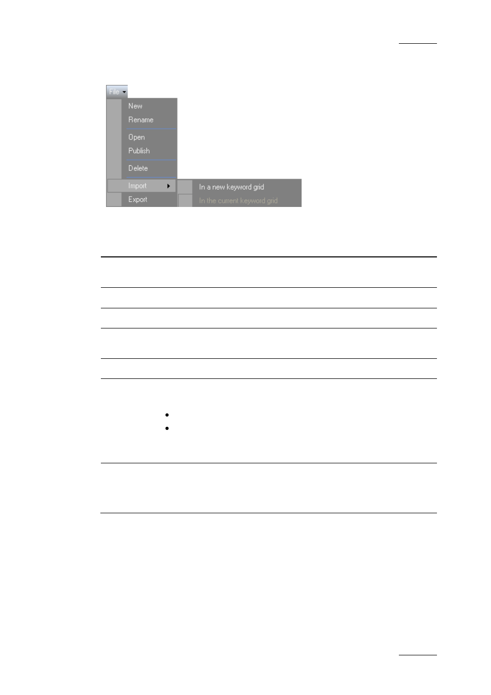 2 keyword grid file menu, File format for keyword grid import, Keyword grid file menu | Eyword | EVS IPDirector Version 5.8 - July 2010 Part 2 User's Manual User Manual | Page 74 / 93