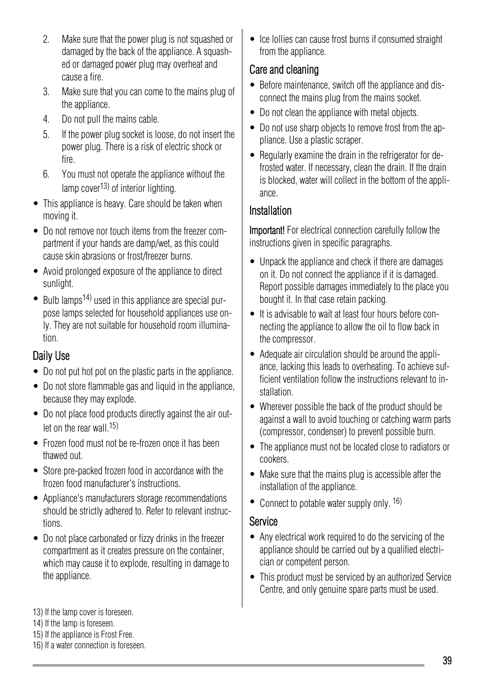 Zanussi ZRT 724 W User Manual | Page 39 / 52