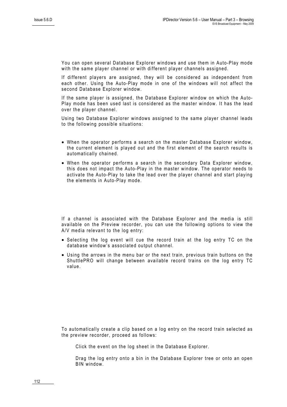 5 viewing a log sheet event, 4 playing a list of elements, 2 modifying the playout sequence in auto-play mode | EVS IPDirector Version 5.6 - May 2009 Part 3 User's Manual User Manual | Page 123 / 131