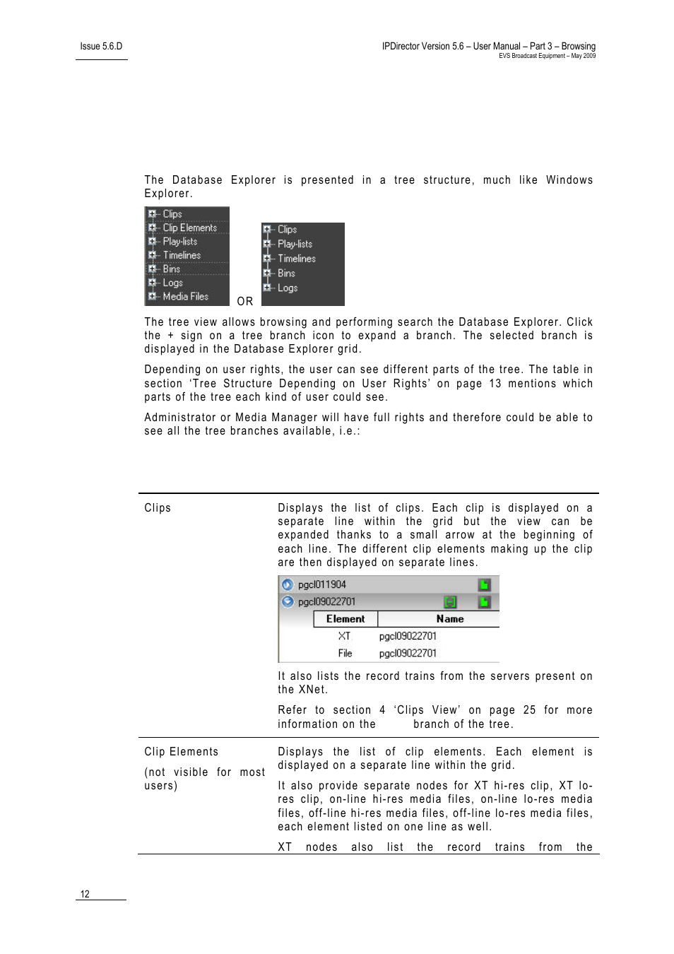 4 tree view, 1 introduction, Ntroduction | EVS IPDirector Version 5.6 - May 2009 Part 3 User's Manual User Manual | Page 23 / 131