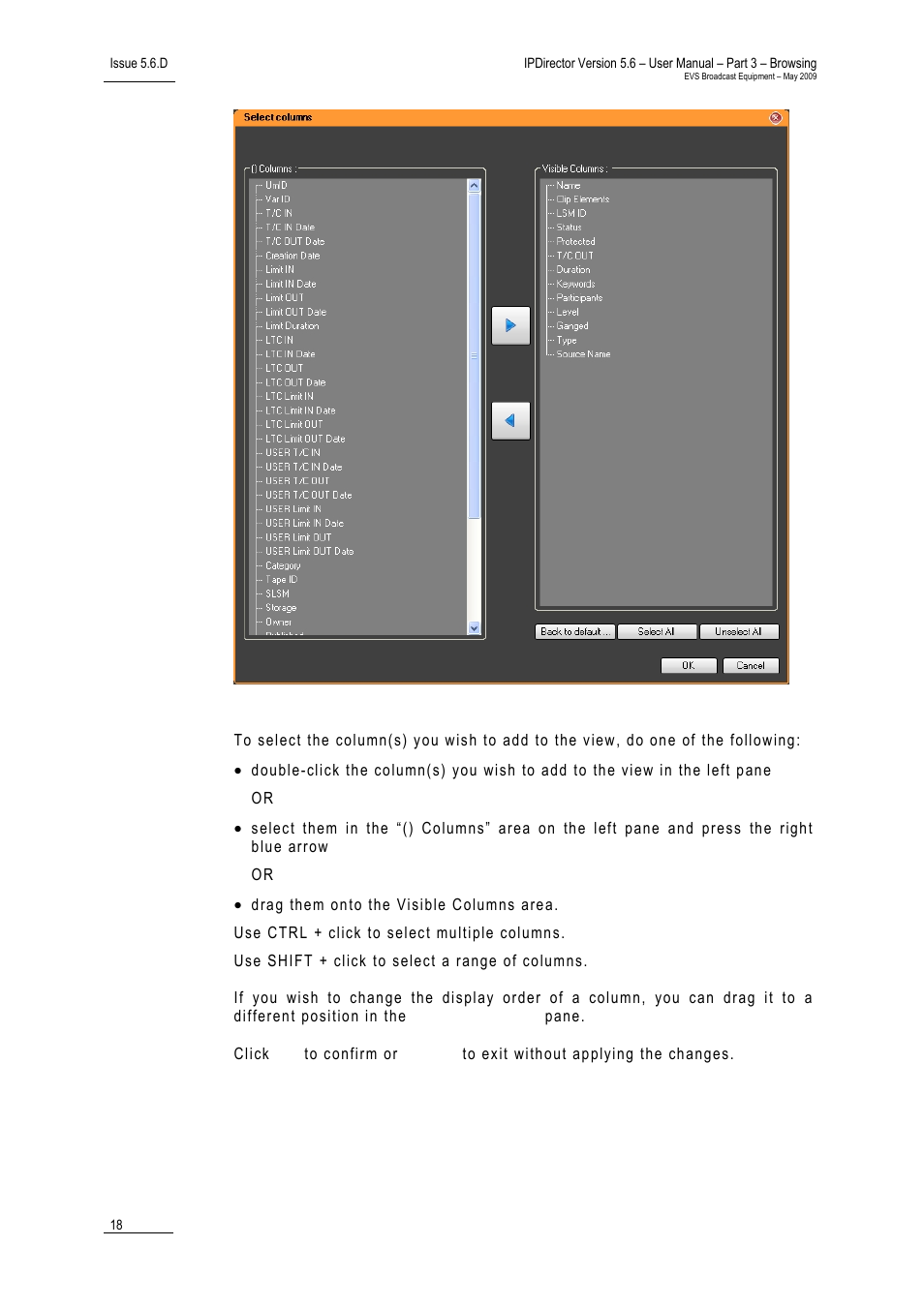 EVS IPDirector Version 5.6 - May 2009 Part 3 User's Manual User Manual | Page 29 / 131