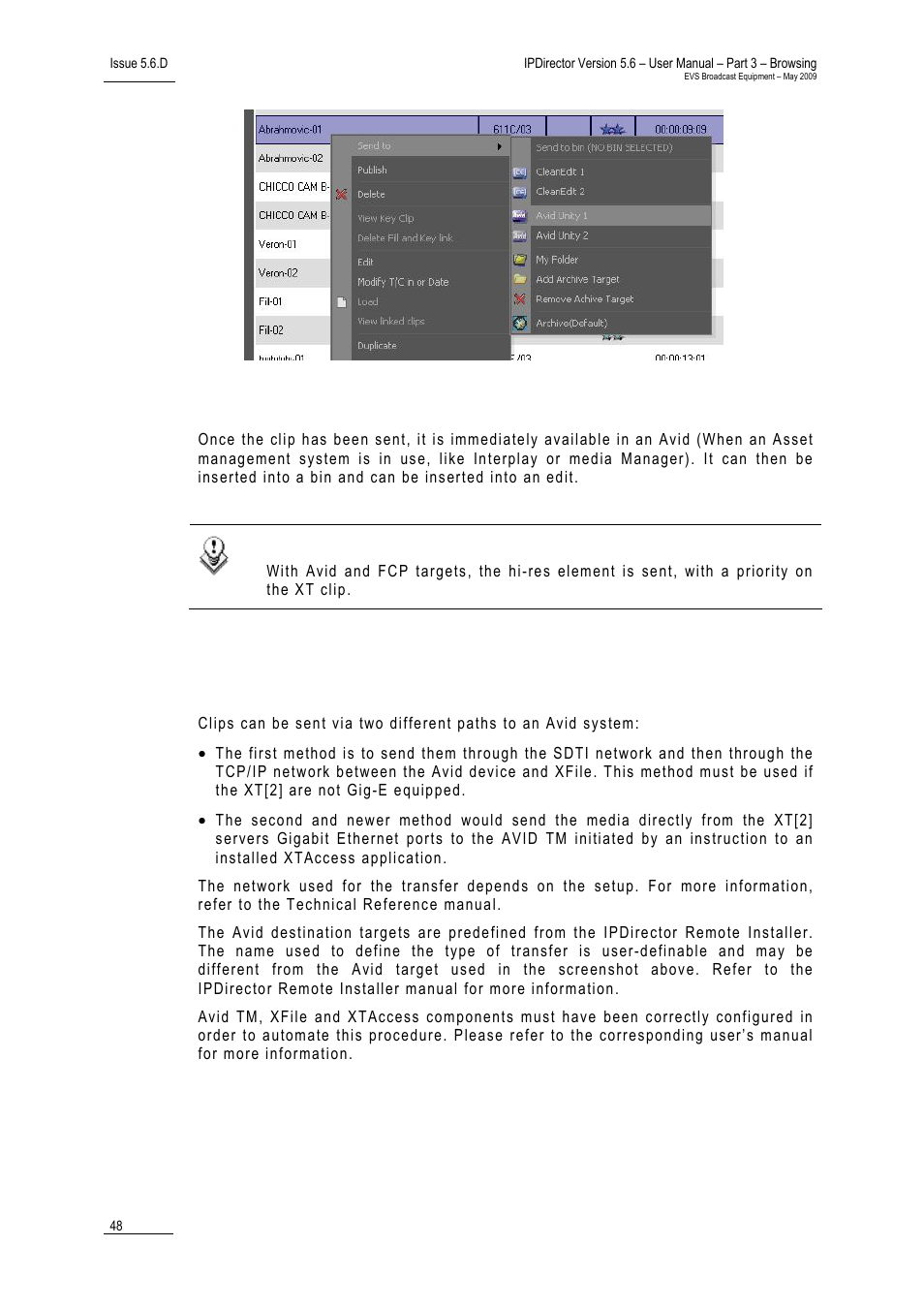Required configuration for transfer | EVS IPDirector Version 5.6 - May 2009 Part 3 User's Manual User Manual | Page 59 / 131