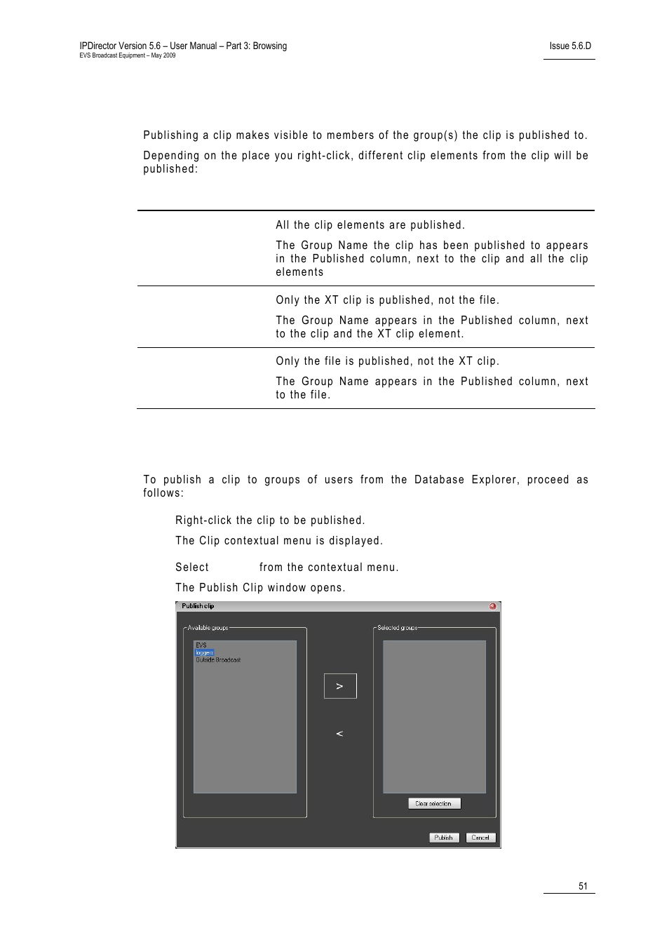 11 publishing a clip, 1 how to publish a clip, Ow to | Ublish a | EVS IPDirector Version 5.6 - May 2009 Part 3 User's Manual User Manual | Page 62 / 131