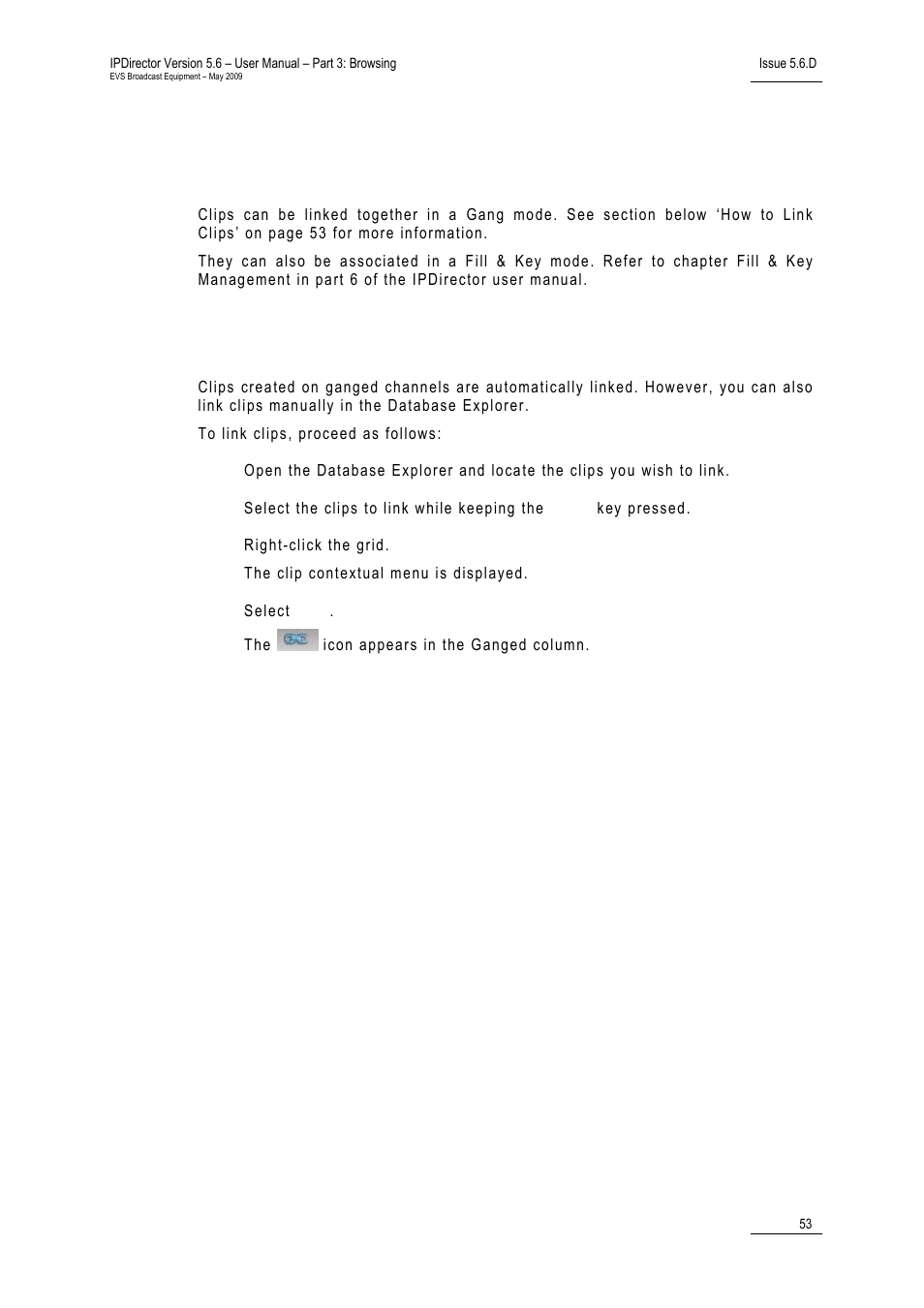 12 linking clips, 1 how to link clips, How to link clips | Ow to, Lips | EVS IPDirector Version 5.6 - May 2009 Part 3 User's Manual User Manual | Page 64 / 131