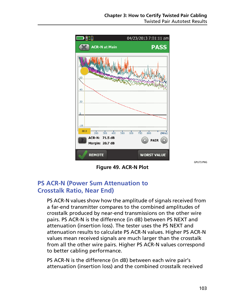 Acr-n plot | Fluke Networks CertiFiber Pro Users Manual User Manual | Page 125 / 440