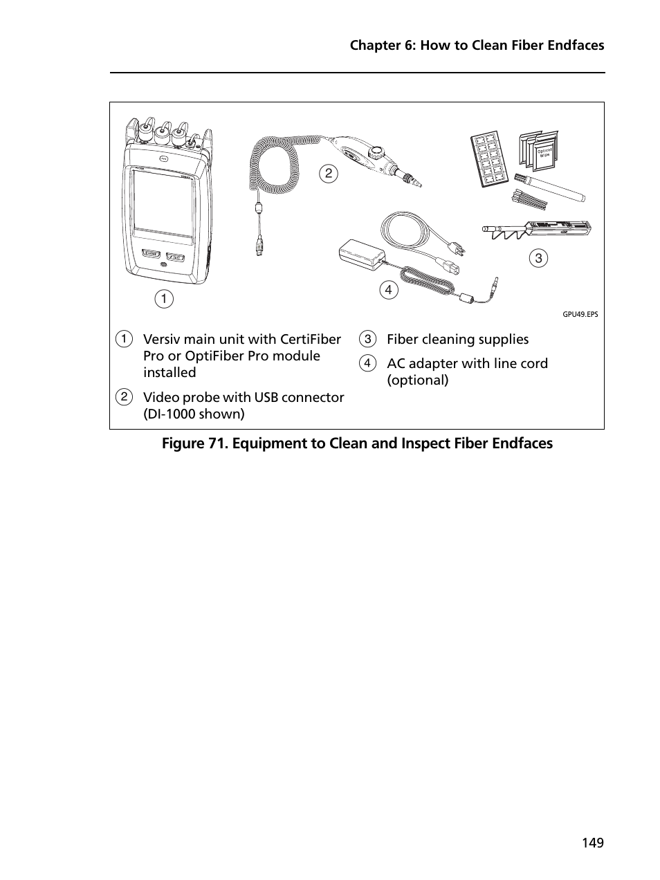Equipment to clean and inspect fiber endfaces, Ad c b | Fluke Networks CertiFiber Pro Users Manual User Manual | Page 171 / 440