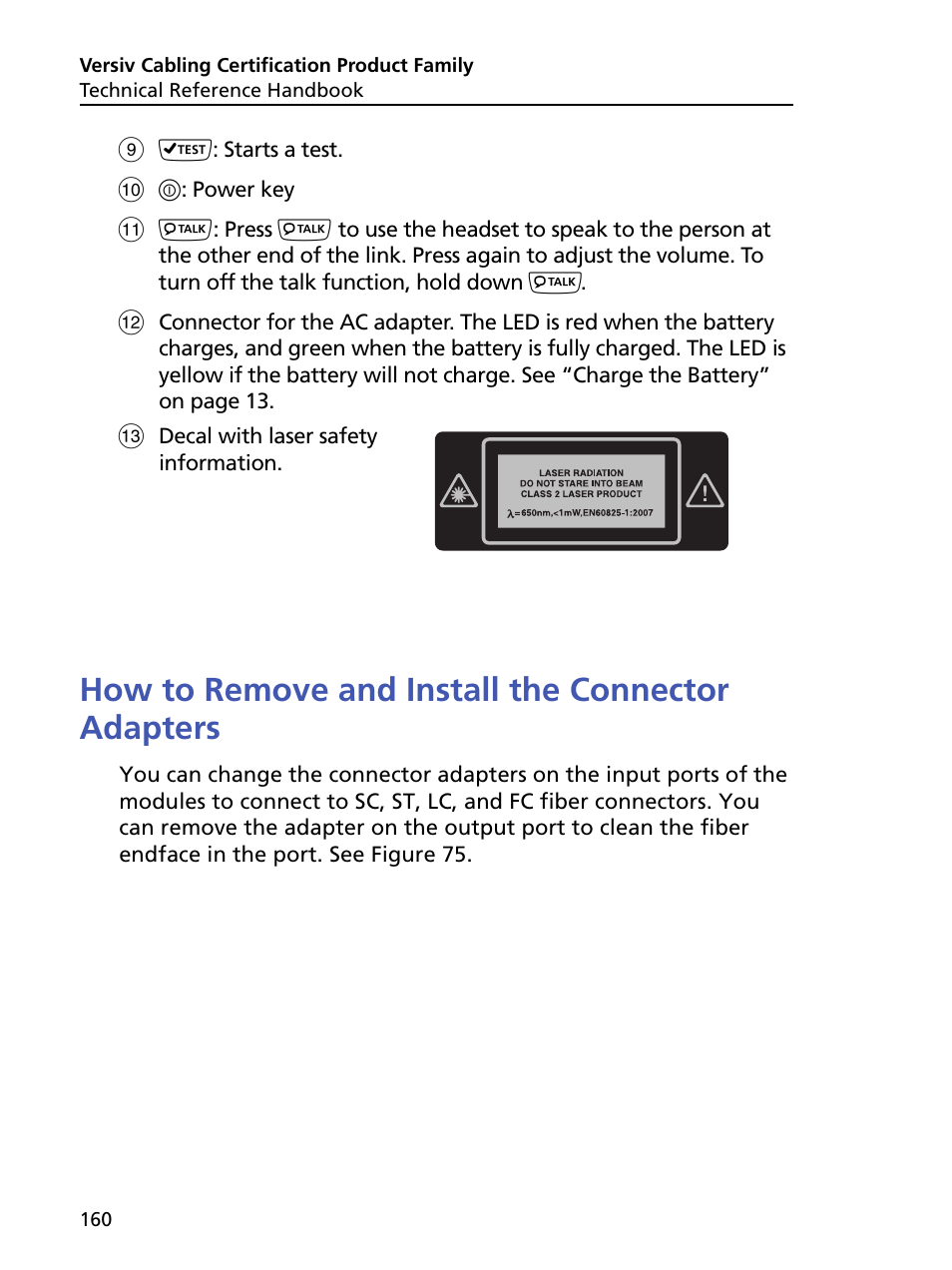 How to remove and install the connector adapters | Fluke Networks CertiFiber Pro Users Manual User Manual | Page 182 / 440