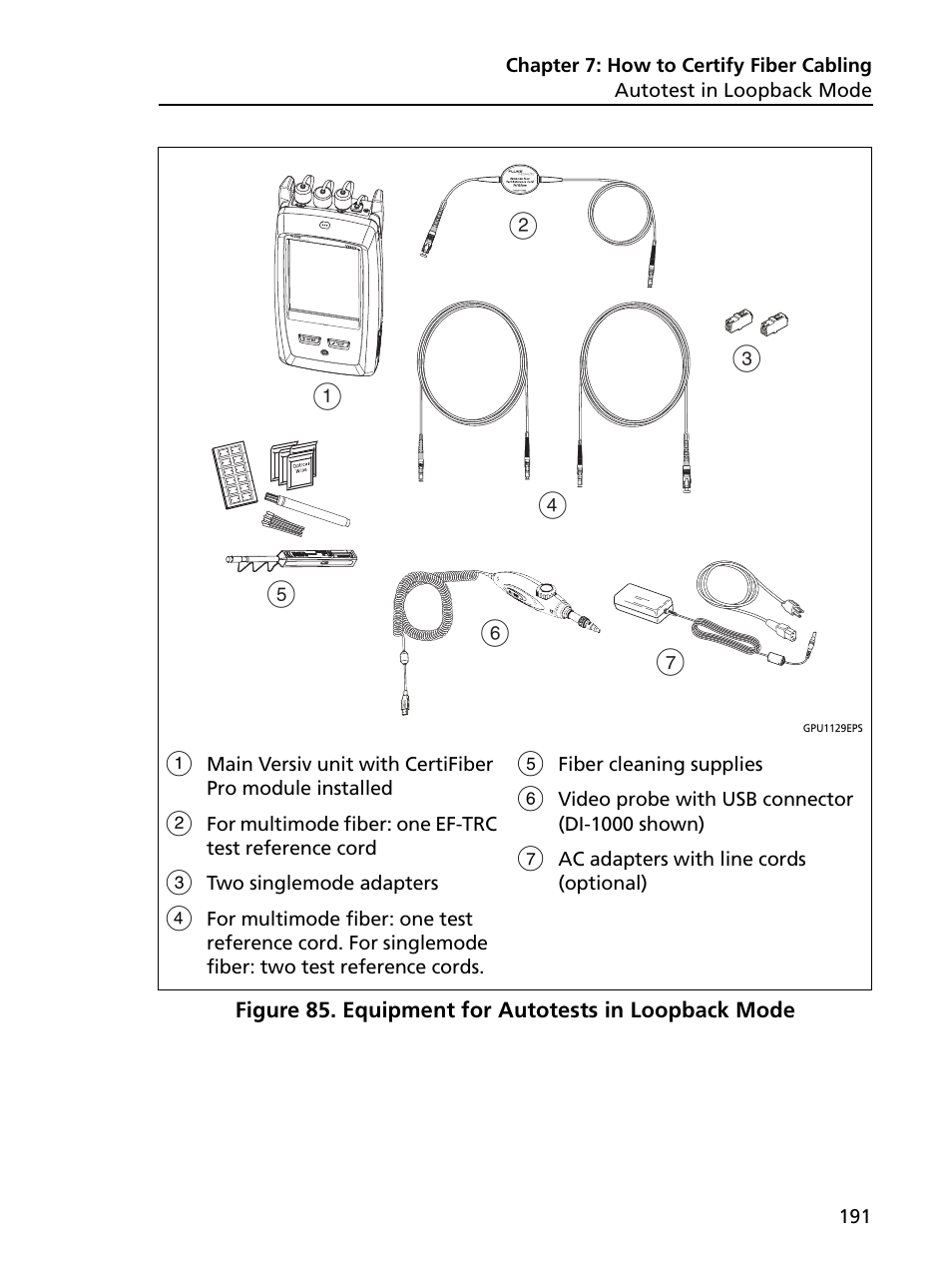 Equipment for autotests in loopback mode | Fluke Networks CertiFiber Pro Users Manual User Manual | Page 213 / 440