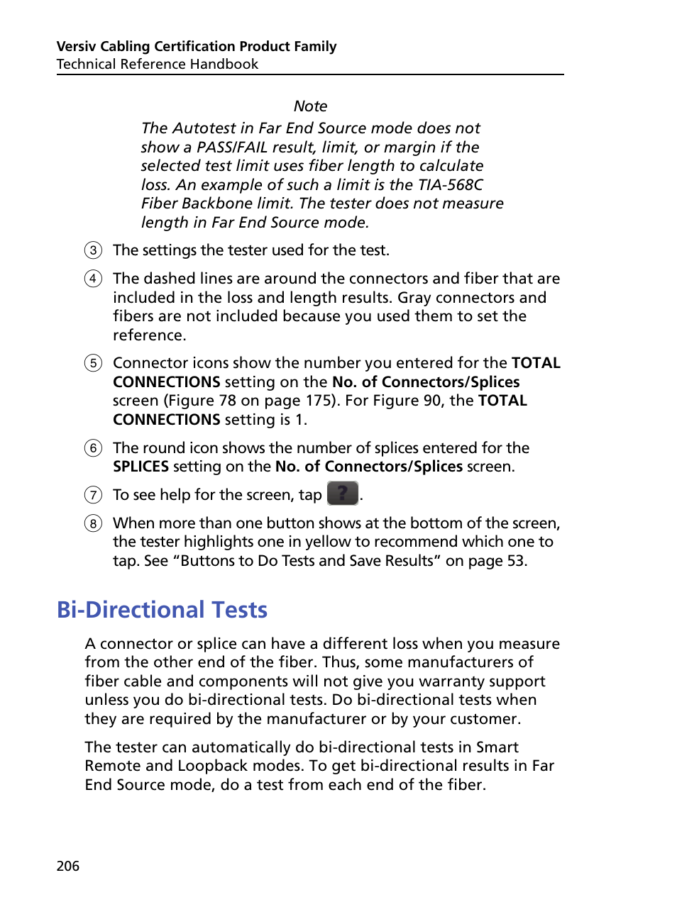 Bi-directional tests, See “bi | Fluke Networks CertiFiber Pro Users Manual User Manual | Page 228 / 440