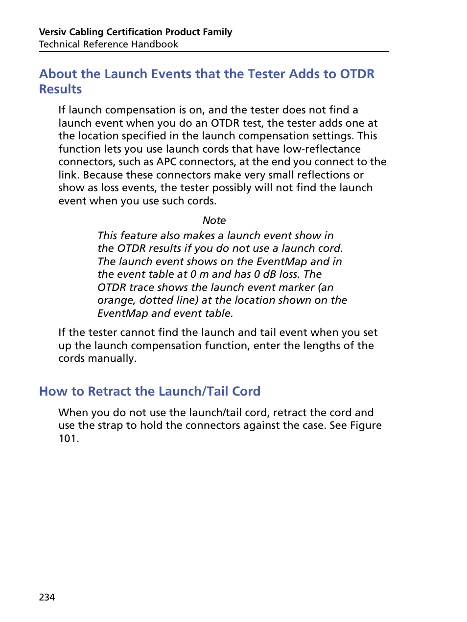 How to retract the launch/tail cord | Fluke Networks CertiFiber Pro Users Manual User Manual | Page 256 / 440
