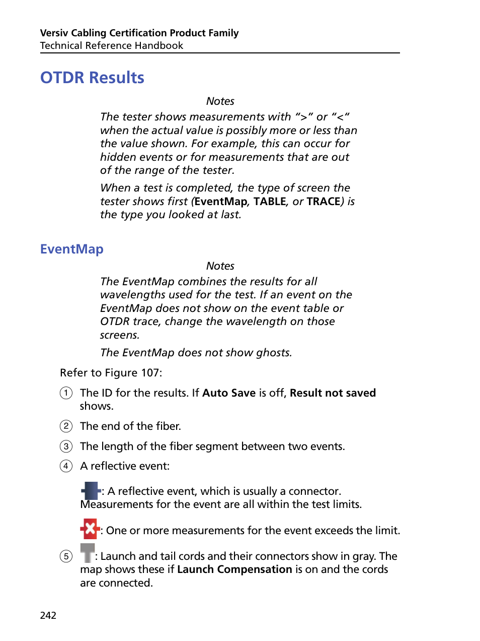 Otdr results, Eventmap | Fluke Networks CertiFiber Pro Users Manual User Manual | Page 264 / 440