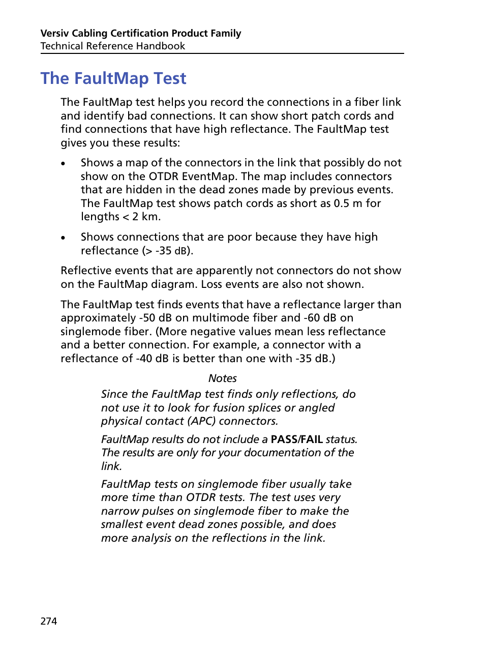 The faultmap test | Fluke Networks CertiFiber Pro Users Manual User Manual | Page 296 / 440