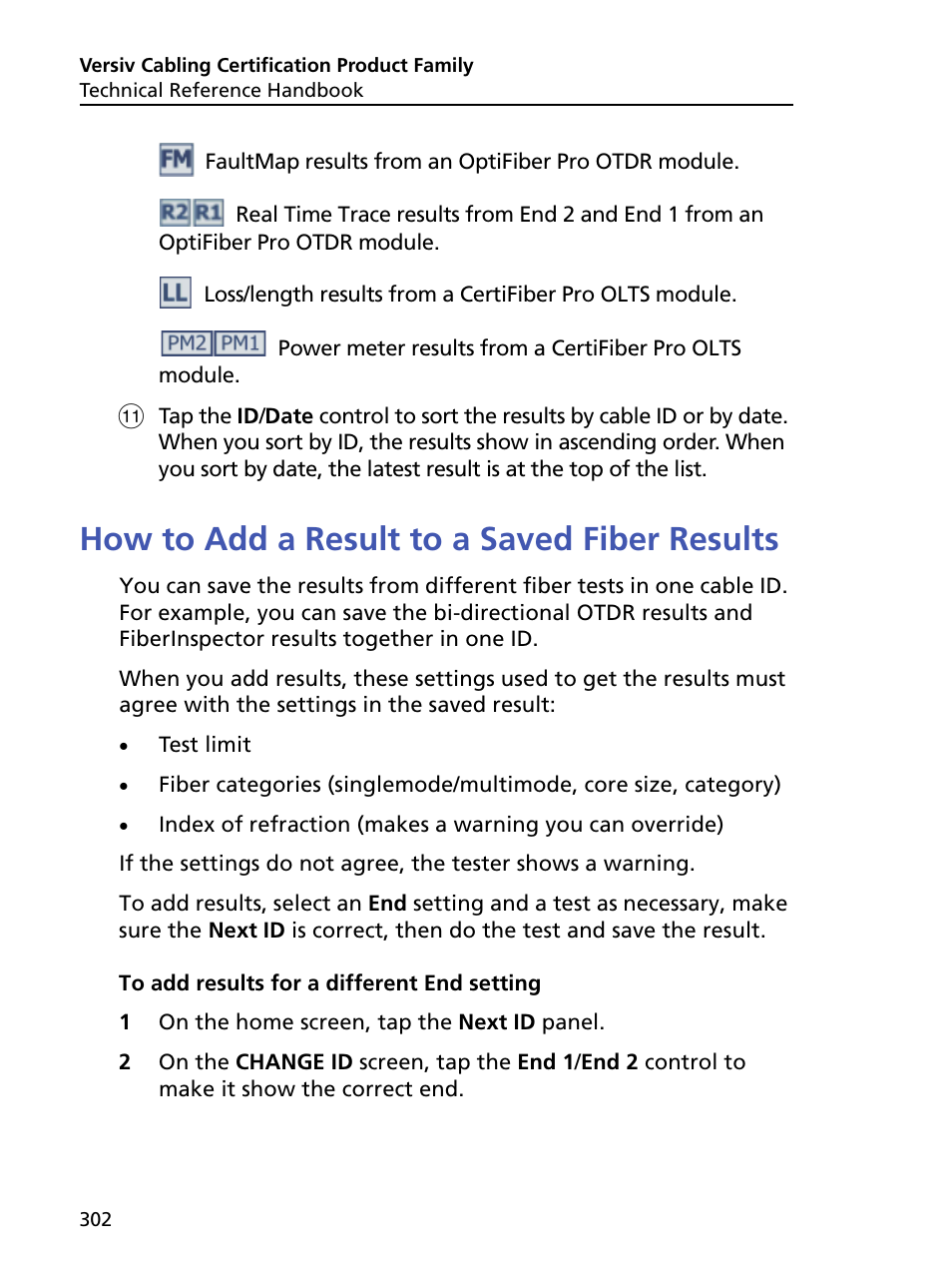 How to add a result to a saved fiber results | Fluke Networks CertiFiber Pro Users Manual User Manual | Page 324 / 440