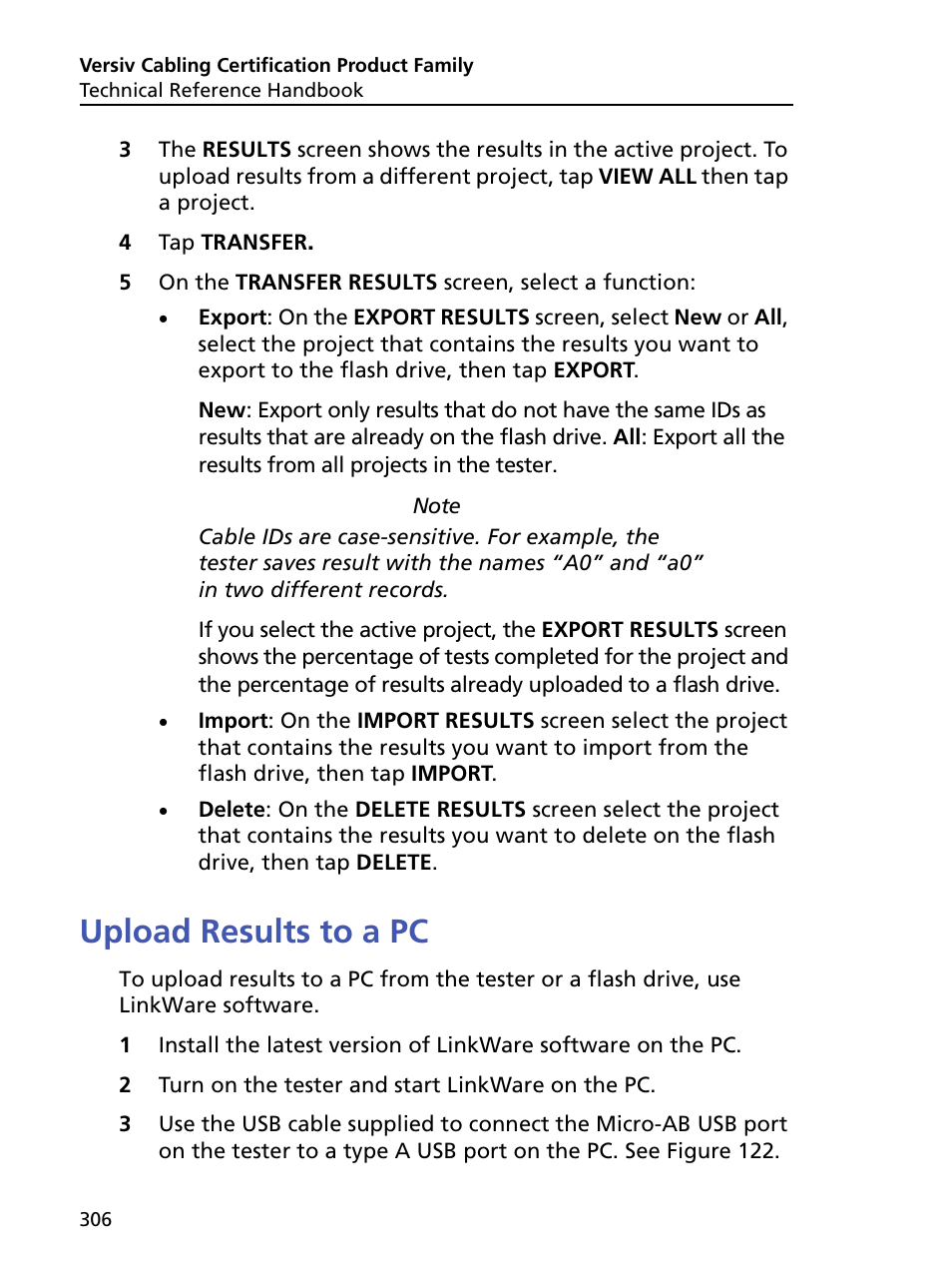 Upload results to a pc | Fluke Networks CertiFiber Pro Users Manual User Manual | Page 328 / 440