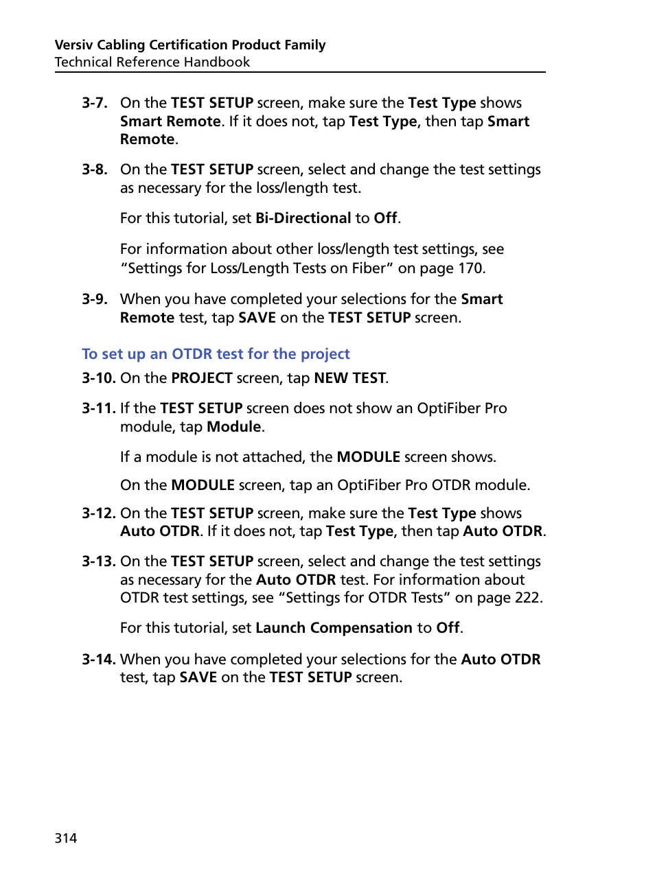 To set up an otdr test for the project | Fluke Networks CertiFiber Pro Users Manual User Manual | Page 336 / 440
