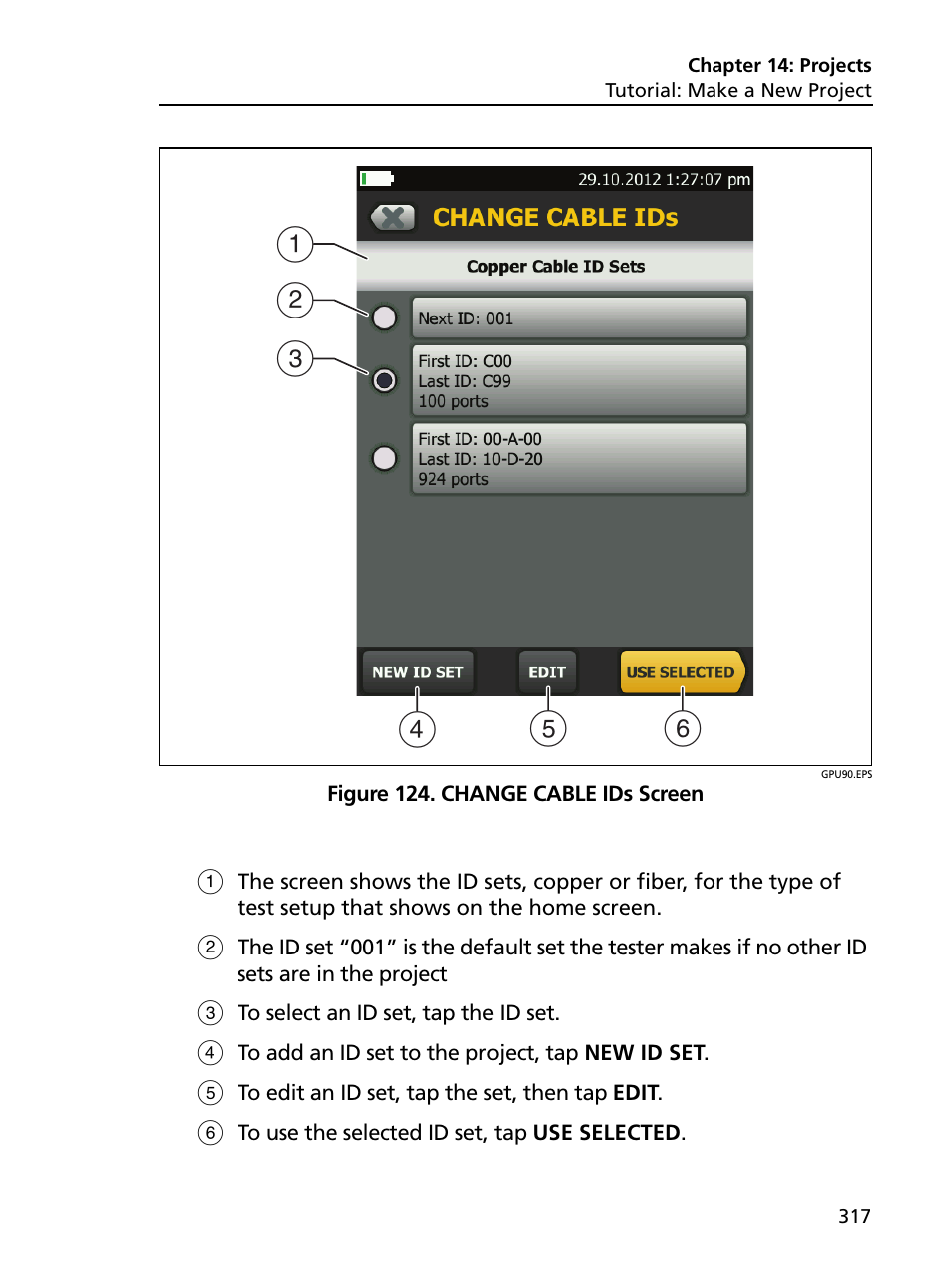 Change cable ids screen | Fluke Networks CertiFiber Pro Users Manual User Manual | Page 339 / 440