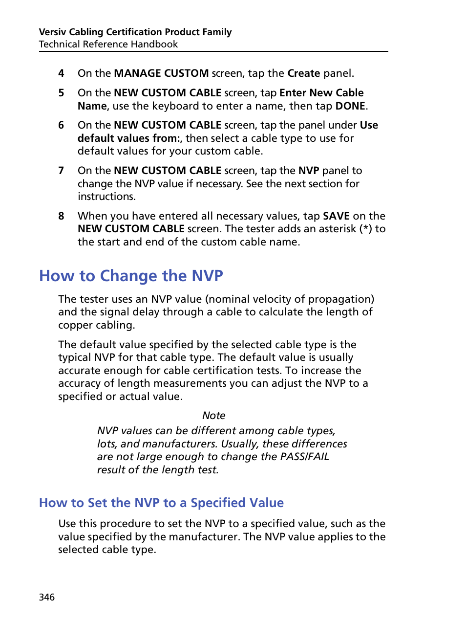 How to change the nvp, How to set the nvp to a specified value | Fluke Networks CertiFiber Pro Users Manual User Manual | Page 368 / 440