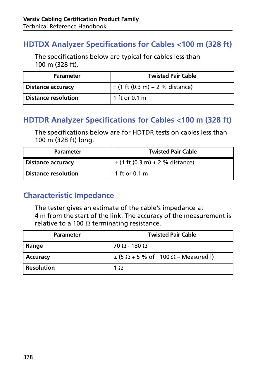 Characteristic impedance | Fluke Networks CertiFiber Pro Users Manual User Manual | Page 400 / 440