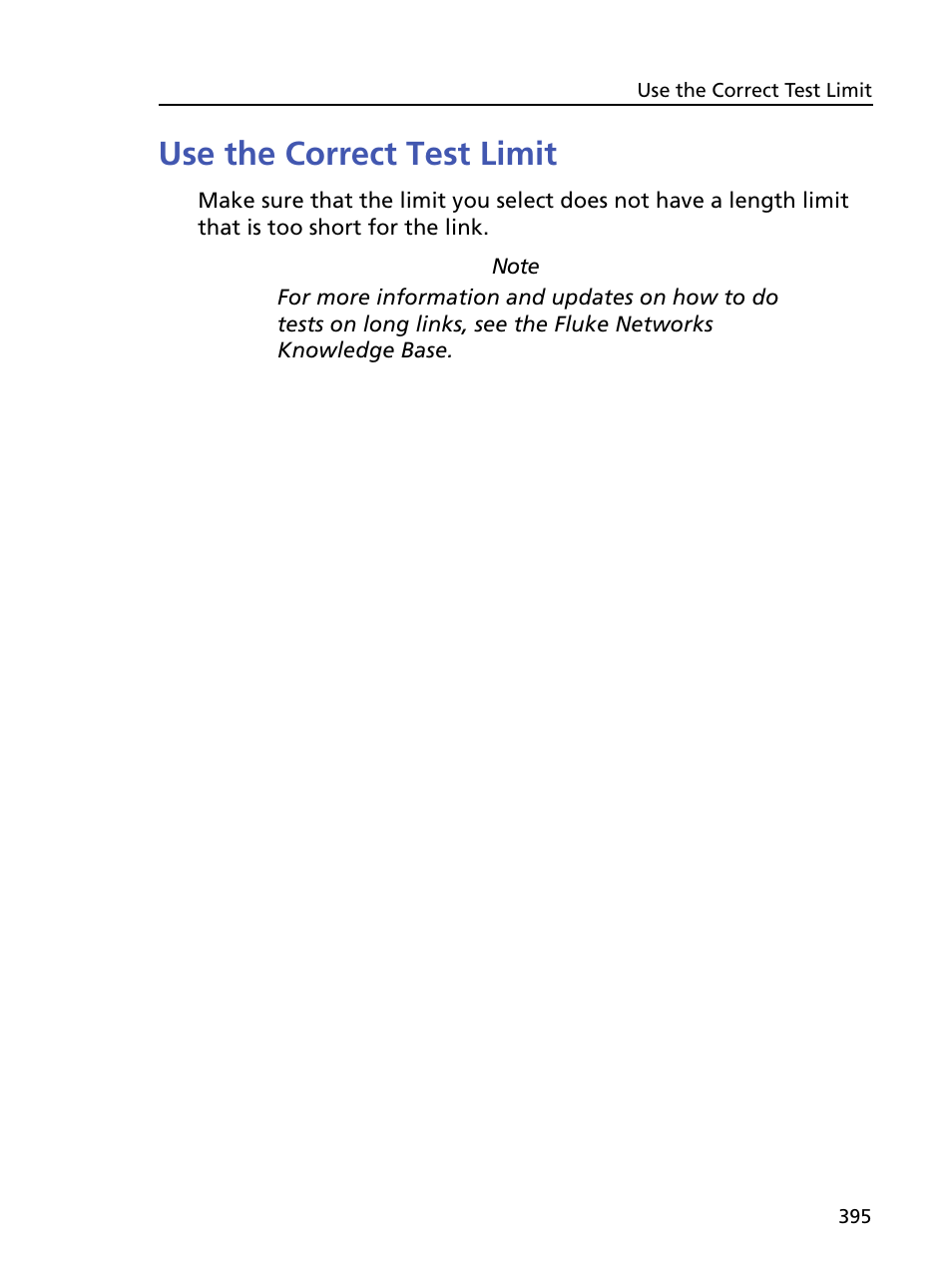 Use the correct test limit | Fluke Networks CertiFiber Pro Users Manual User Manual | Page 417 / 440