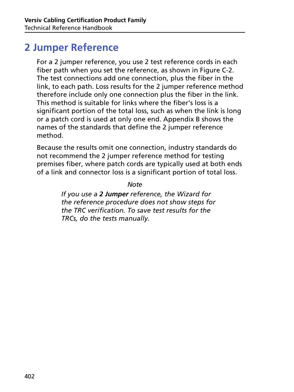 2 jumper reference | Fluke Networks CertiFiber Pro Users Manual User Manual | Page 424 / 440