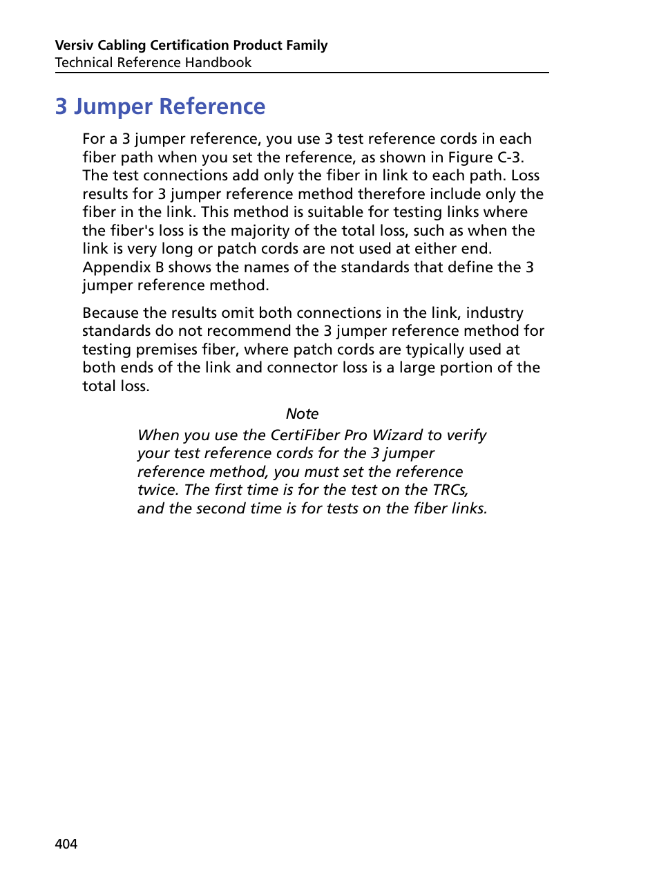 3 jumper reference | Fluke Networks CertiFiber Pro Users Manual User Manual | Page 426 / 440