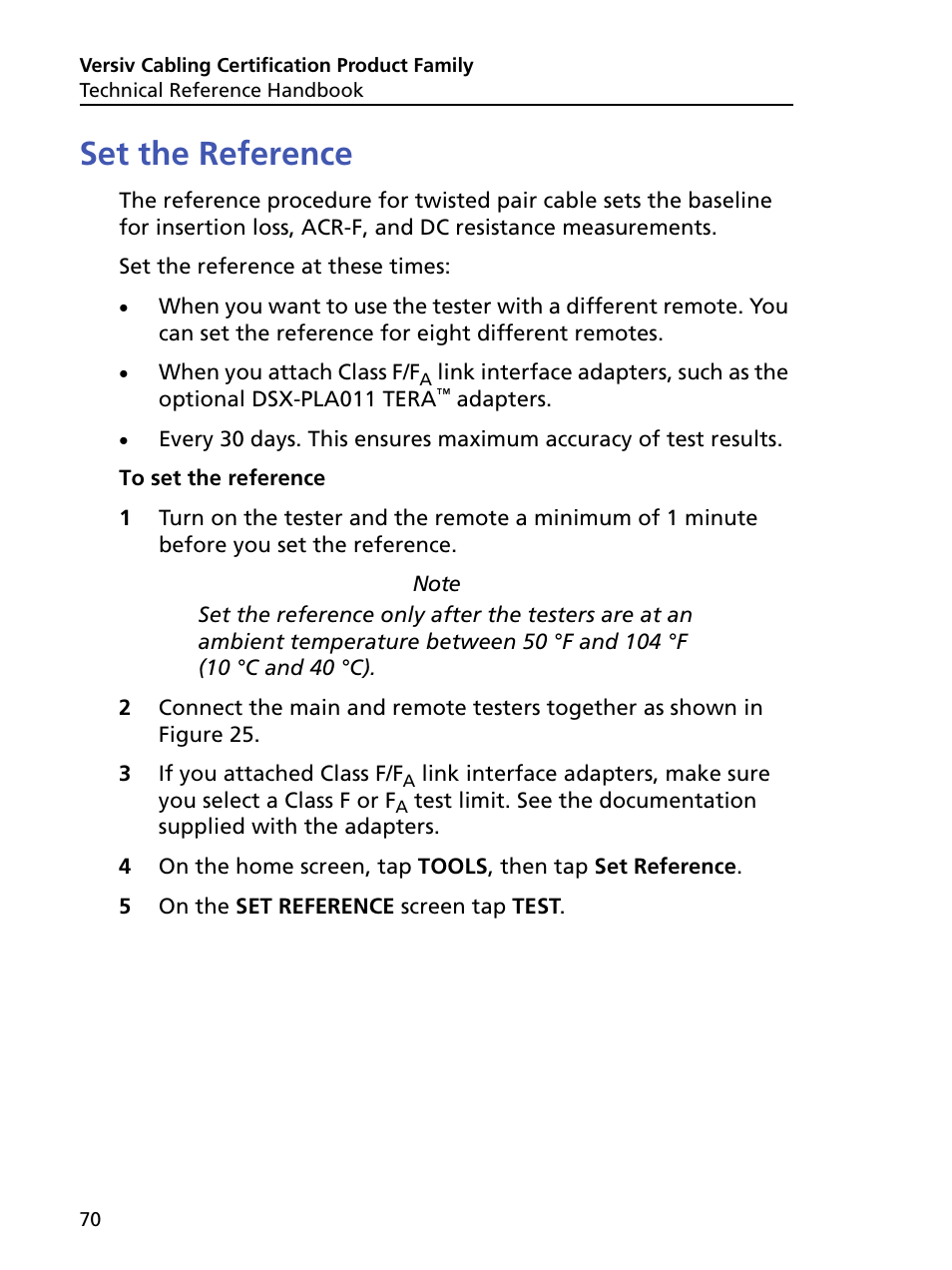 Set the reference | Fluke Networks CertiFiber Pro Users Manual User Manual | Page 92 / 440