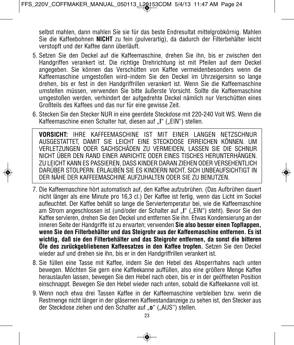 Focus Foodservice West Bend Commercial Stainless Steel Coffeemakers - [57000-220 Series] - Use & Care de User Manual | Page 24 / 36