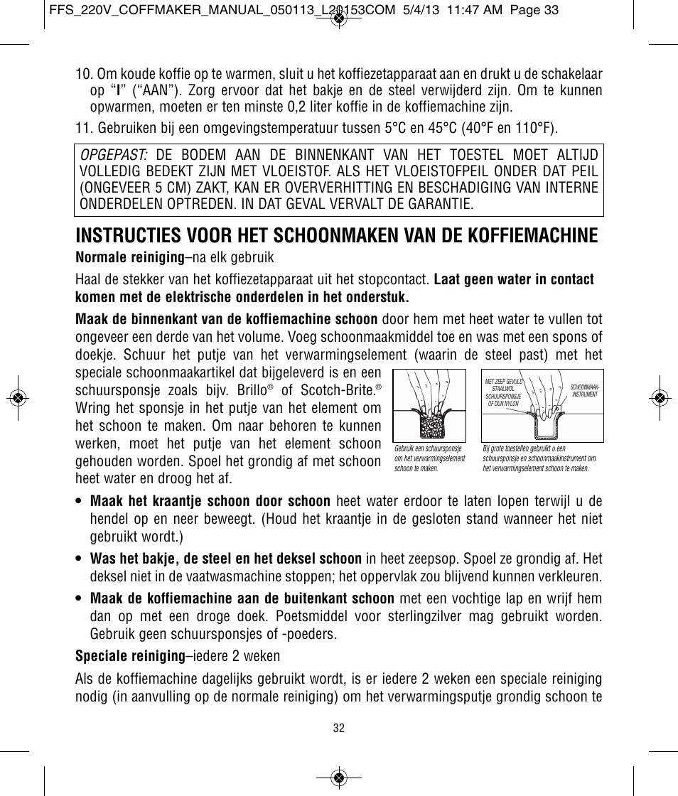 Focus Foodservice West Bend Commercial Stainless Steel Coffeemakers - [57000-220 Series] - Use & Care de User Manual | Page 33 / 36