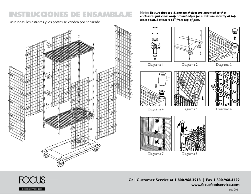 Instrucciones de ensamblaje | Focus Foodservice CAGES SECURITY with Aluminum Truck Dolly - Assembly Instructions User Manual | Page 4 / 4