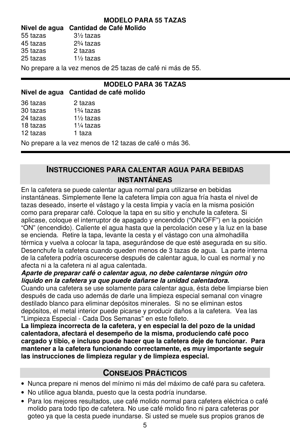 Focus Foodservice West Bend Commercial Aluminum Coffeemakers - Use & Care es User Manual | Page 44 / 84