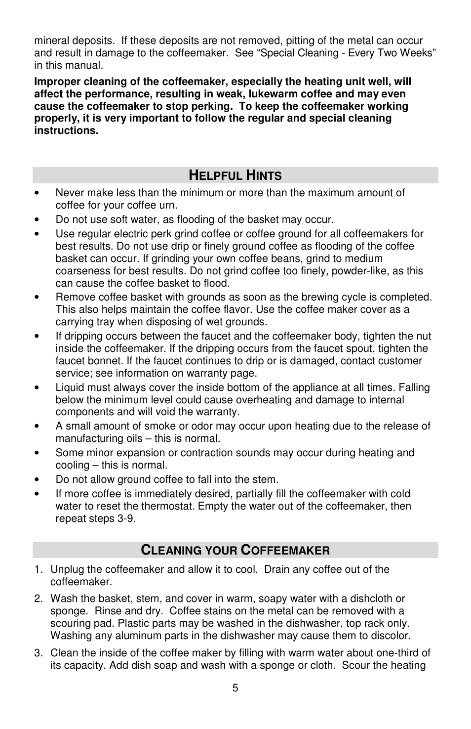 Focus Foodservice West Bend Commercial Aluminum Coffeemakers - Use & Care es User Manual | Page 5 / 84