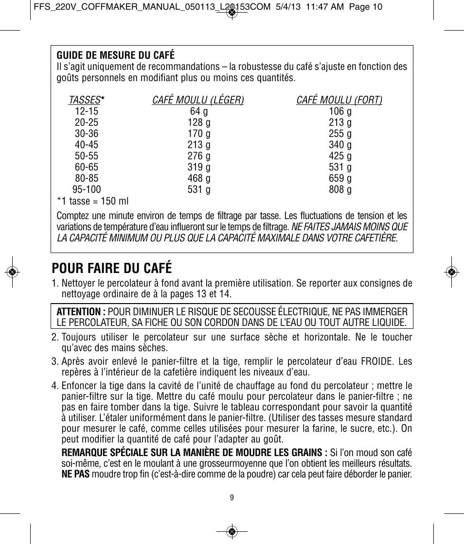 Pour faire du café | Focus Foodservice West Bend Commercial Aluminum Coffeemakers - Use & Care es User Manual | Page 58 / 84