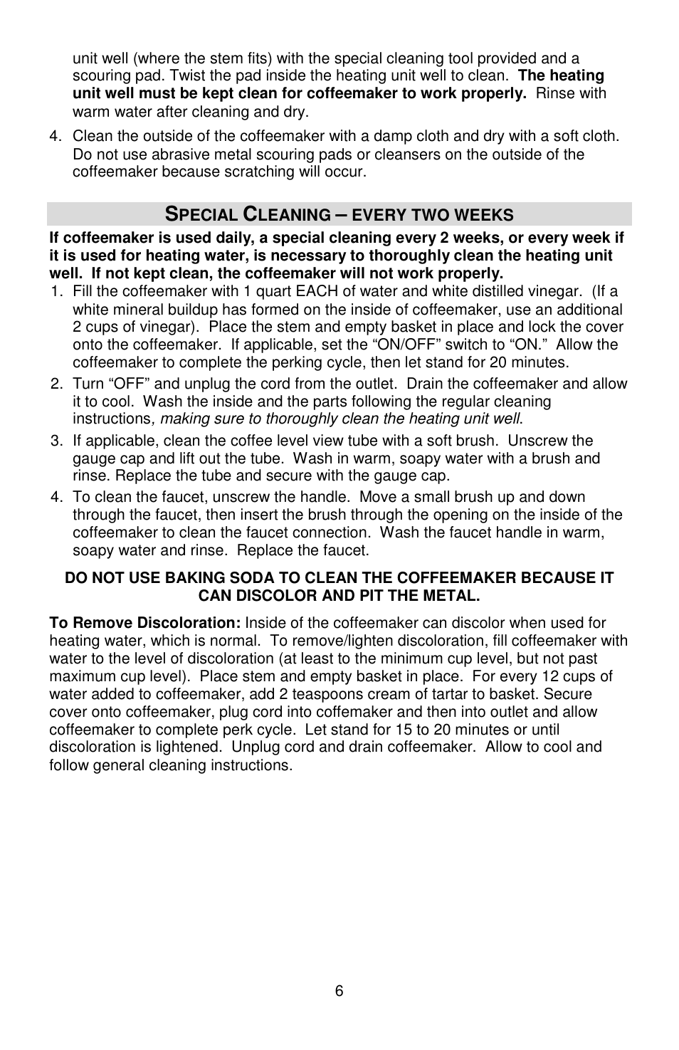 Focus Foodservice West Bend Commercial Aluminum Coffeemakers - Use & Care es User Manual | Page 6 / 84