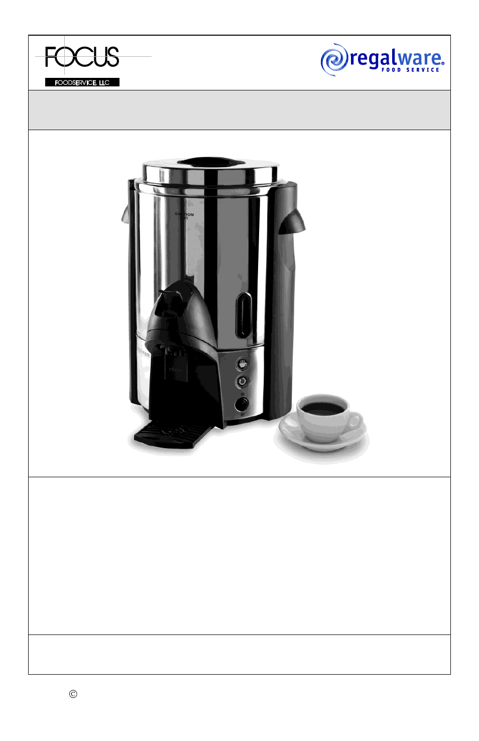 Afeteras, Omerciales | Focus Foodservice COMMERCIAL COFFEEMAKERS es User Manual | Page 16 / 24