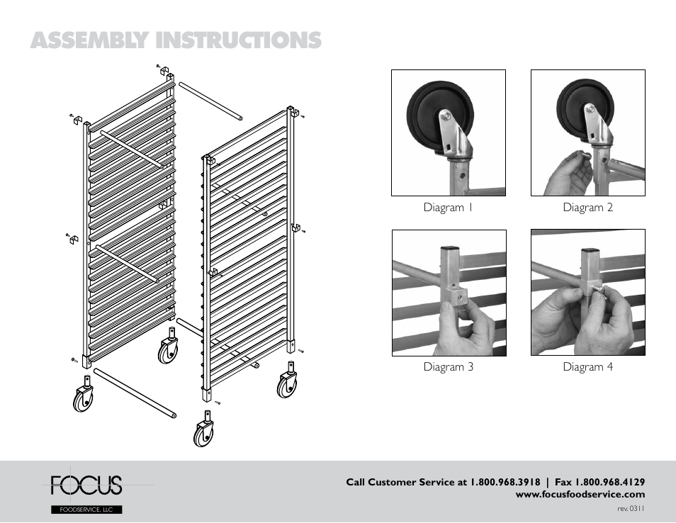 Assembly instructions | Focus Foodservice FAKDBR12 Aluminum Bakery Rack - Assembly Instructions User Manual | Page 2 / 4