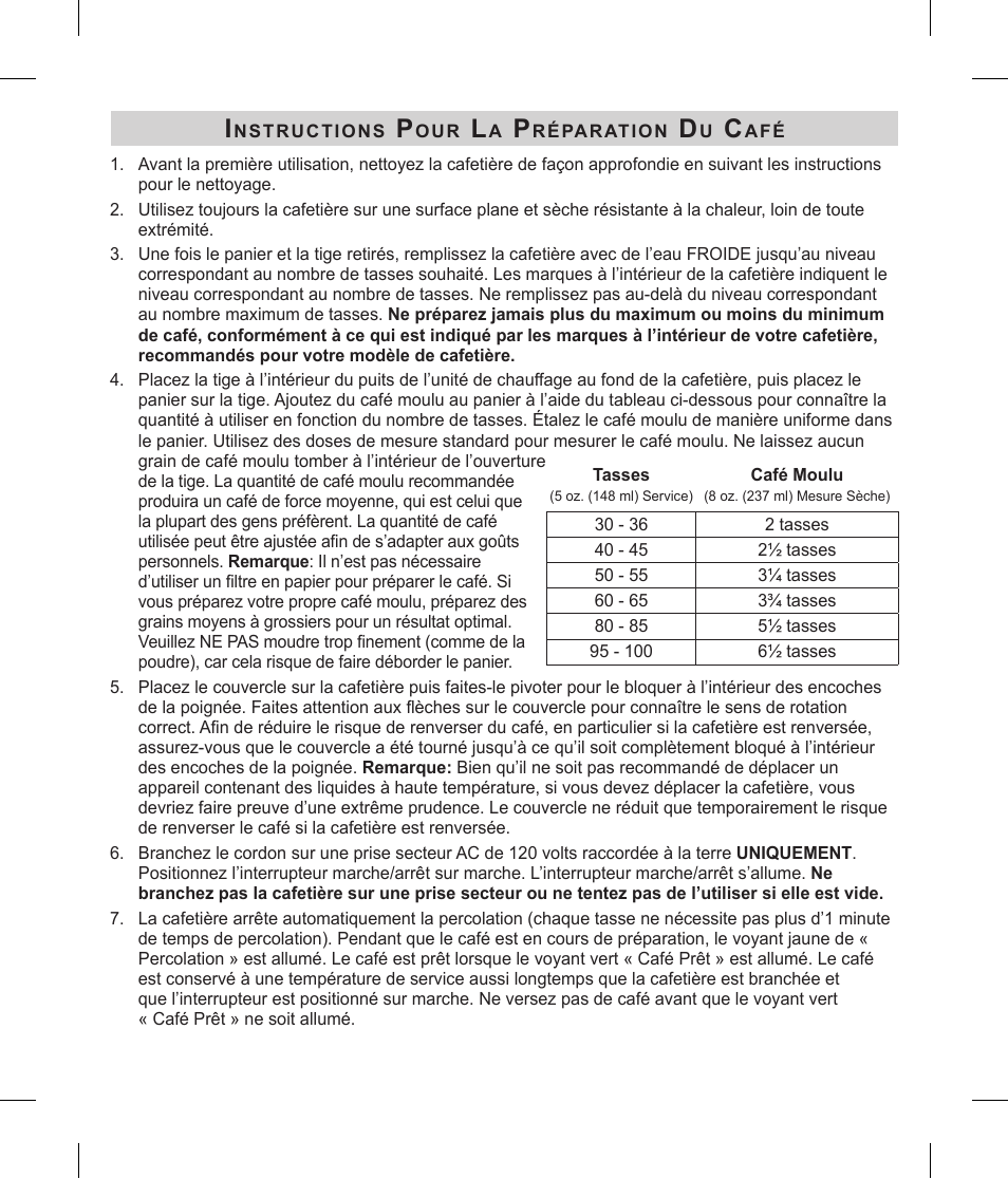 Focus Foodservice Regalware Food Service Aluminum and Black Satin-Finish Coffeemakers [58000R Series] - Use & Care es User Manual | Page 10 / 24