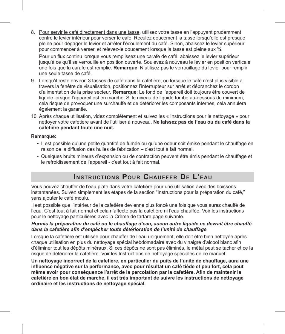 Focus Foodservice Regalware Food Service Aluminum and Black Satin-Finish Coffeemakers [58000R Series] - Use & Care es User Manual | Page 11 / 24