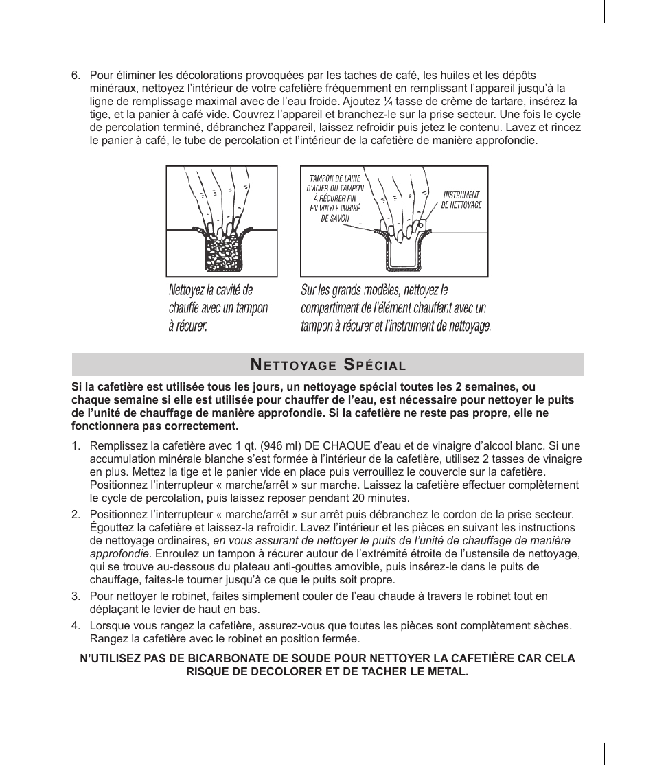 Focus Foodservice Regalware Food Service Aluminum and Black Satin-Finish Coffeemakers [58000R Series] - Use & Care es User Manual | Page 13 / 24