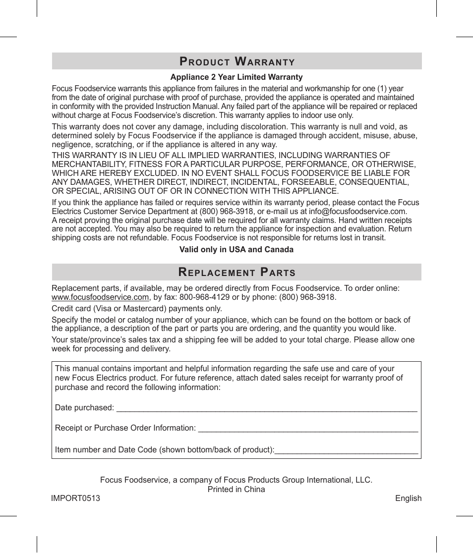 Focus Foodservice Regalware Food Service Aluminum and Black Satin-Finish Coffeemakers [58000R Series] - Use & Care es User Manual | Page 7 / 24