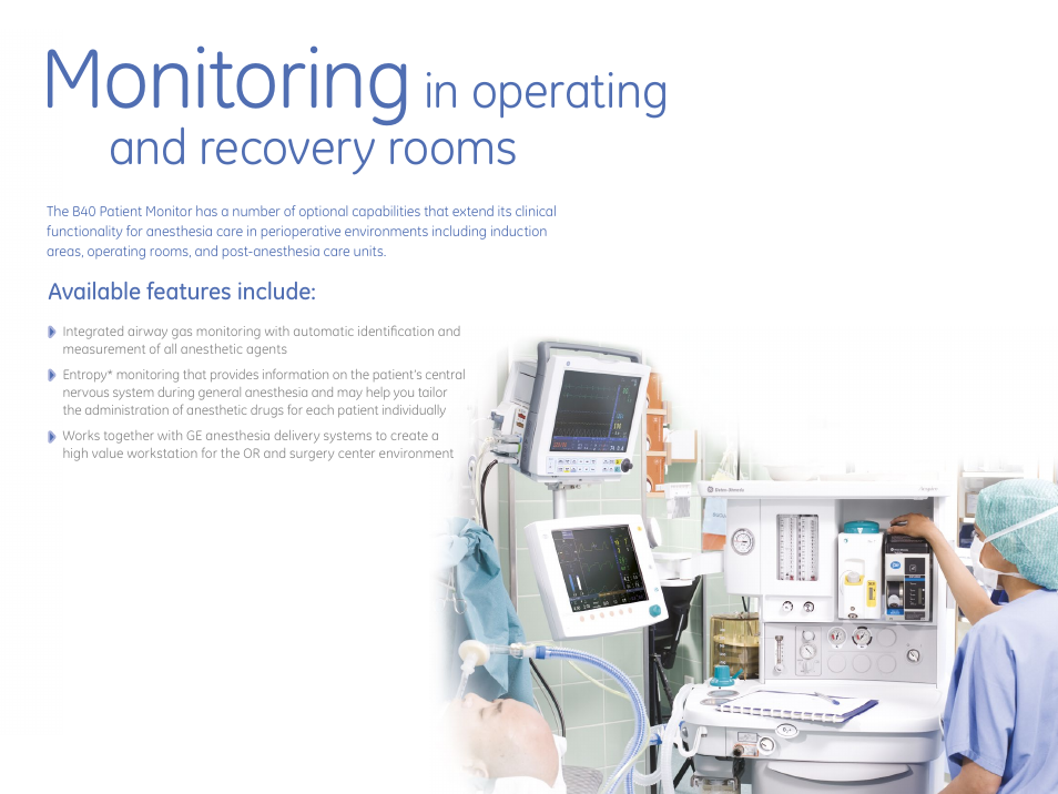 Monitoring | GE Healthcare B40 Patient Monitor User Manual | Page 5 / 8