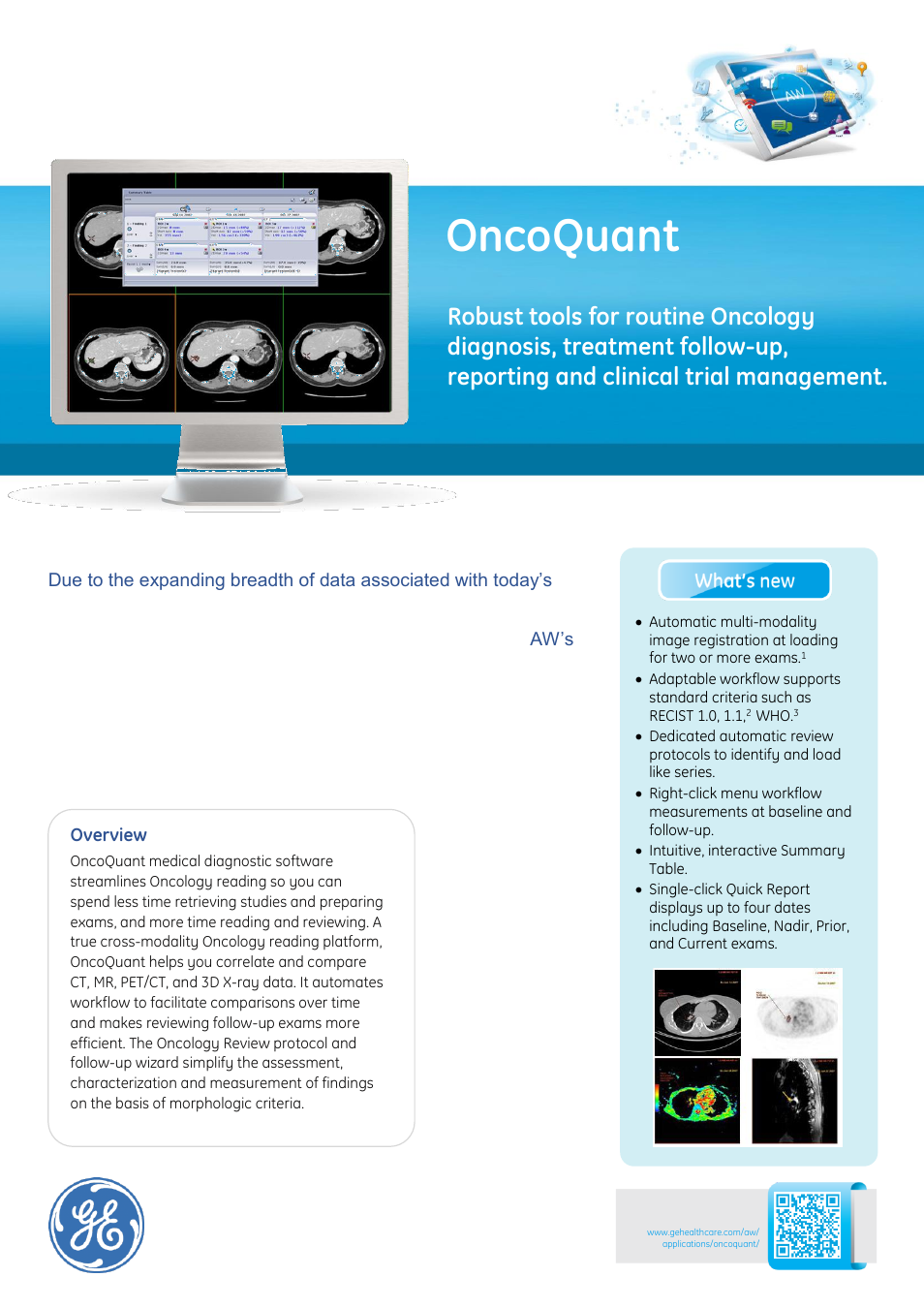 GE Healthcare OncoQuant User Manual | 2 pages