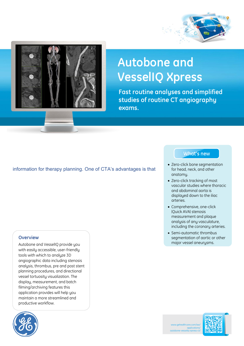 GE Healthcare Autobone and VesselIQ Xpress User Manual | 3 pages