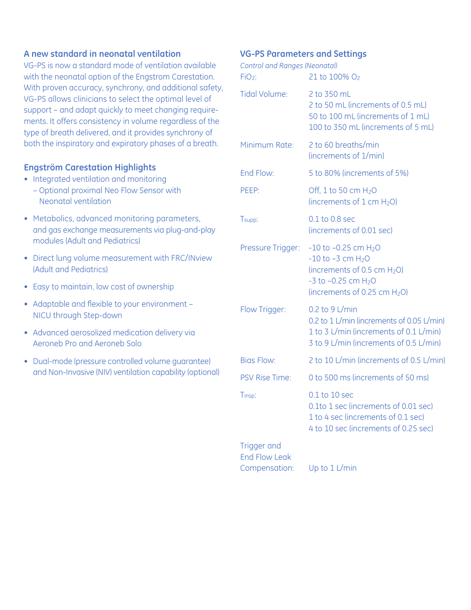 GE Healthcare VG-PS Ventilation User Manual | Page 3 / 4