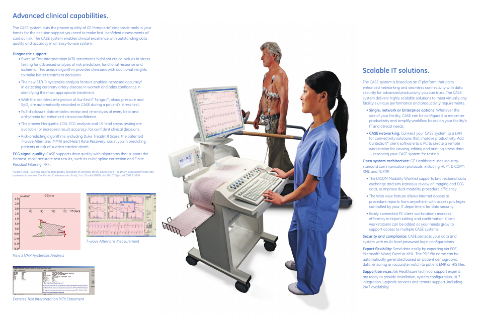 Advanced clinical capabilities, Scalable it solutions | GE Healthcare CASE User Manual | Page 3 / 5